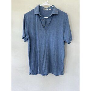 Tasc Performance Polo Shirt Mens Medium Blue Stretch Bamboo Golf Preppy Outdoor
